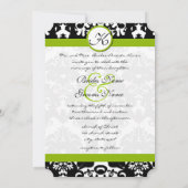Liefje Damask Greenery Wedding Invitations Kaart (Achterkant)