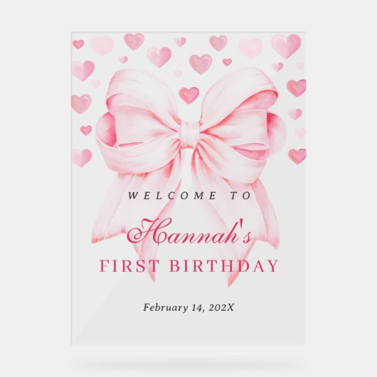 Liefje Eerste Verjaardag Welkom Acryl Teken Acryl Bord (Voorkant)