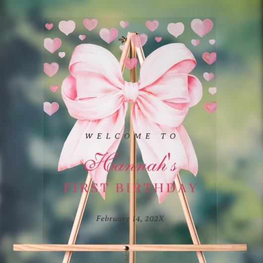 Liefje Eerste Verjaardag Welkom Acryl Teken Acryl Bord (Neutraal)