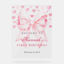 Liefje Eerste Verjaardag Welkom Acryl Teken Bord