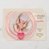 Liefje Foto geboorteaankondiging Kaart (Voorkant / Achterkant)