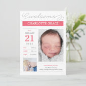 Liefje gedocumenteerde geboorteaankondigingen - Ro Aankondiging (Staand voorkant)