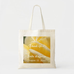 liefje gele rozenbloem bruiloft bedankt tote bag