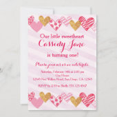 Liefje Heart Birthday Uitnodiging (Voorkant)