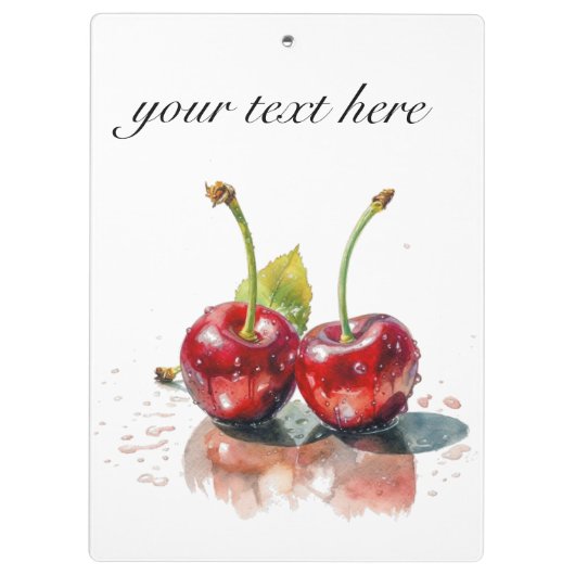 Liefje Kersen in Waterverf, op maat Klembord (Achterkant)