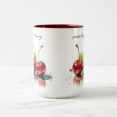 Liefje Kersen in Waterverf, op maat Tweekleurige Koffiemok (Center)
