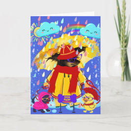 Liefje Loopt In De Regen Wenskaart Kaart