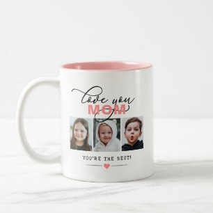 Liefje Mama/Ander 3 Foto Aangepaste Tekst Tweekleurige Koffiemok