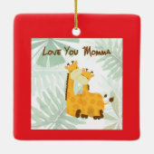 Liefje Mama Giraffe Moeder & Kind Keramisch Ornament (Achterkant)