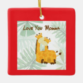 Liefje Mama Giraffe Moeder & Kind Keramisch Ornament (Voorkant)