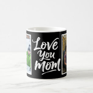 Liefje Mama Twee Foto Borstel Schrift zwart wit Koffiemok