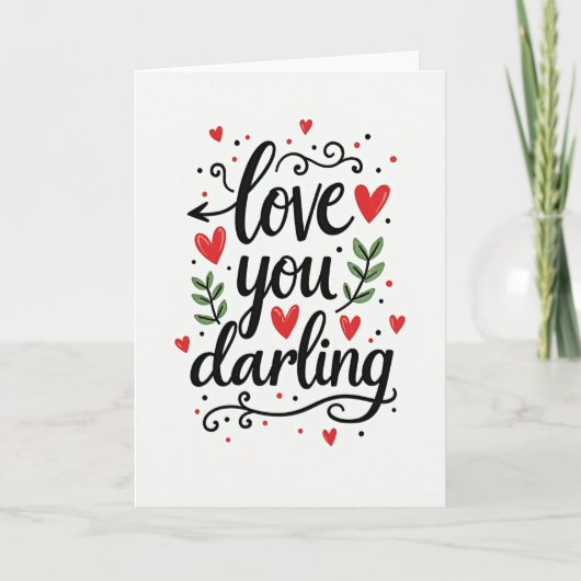 Liefje Modern Script Valentijnskaart Kaart (Voorkant)
