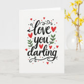Liefje Modern Script Valentijnskaart Kaart (Gele Bloem)