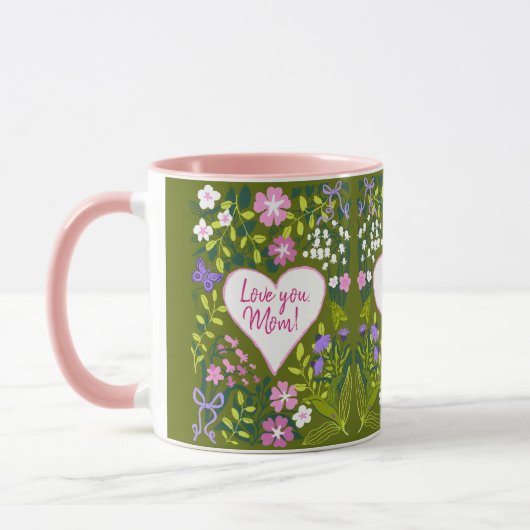 Liefje moeder botanische cute hart mok (Links)