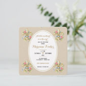 Liefje neutrale Fleur de Lys babyshower uitnodigin (Staand voorkant)