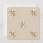 Liefje neutrale Fleur de Lys babyshower uitnodigin (Achterkant)