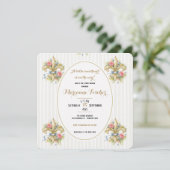 Liefje neutrale Fleur de Lys babyshower uitnodigin (Staand voorkant)
