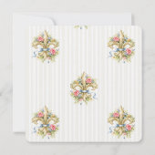 Liefje neutrale Fleur de Lys babyshower uitnodigin (Achterkant)