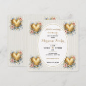 Liefje neutrale Fleur de Lys babyshower uitnodigin (Voorkant / Achterkant)
