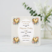 Liefje neutrale Fleur de Lys babyshower uitnodigin (Staand voorkant)