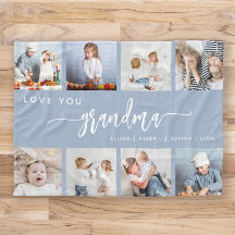 Liefje Oma 8 Foto Collage Stof Blauw