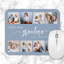 Liefje Oma 8 Foto Collage Stof Blauw