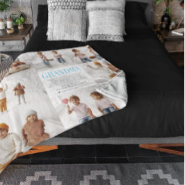 Liefje Oma | Foto Collage met Eigen Bericht Fleece Deken