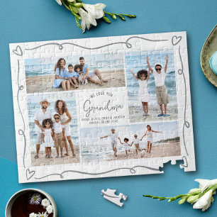 Liefje Oma Handgetekende Doodles Foto Collage Legpuzzel