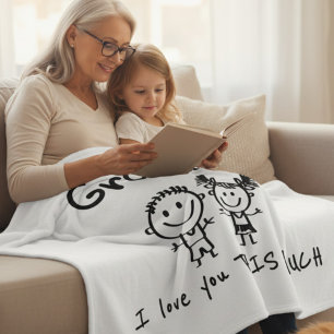 Liefje Oma Kinderkunst Persoonlijke Cadeau Fleece Deken