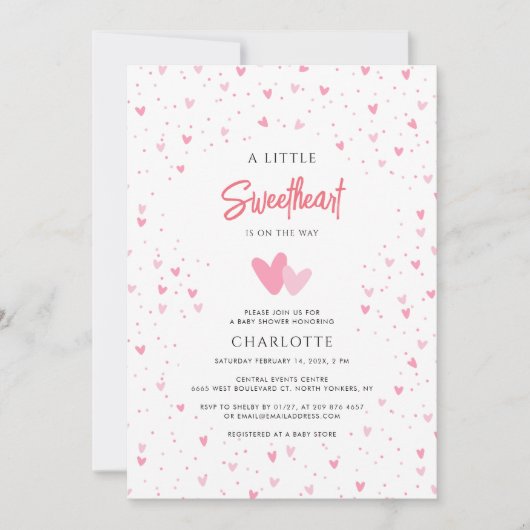 Liefje op de Weg Meisje Baby shower Kaart (Voorkant)