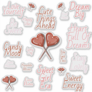Liefje Papa Zoete Hart Lolly Sticker Vel