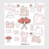 Liefje Papa Zoete Hart Lolly Sticker Vel (Vel)