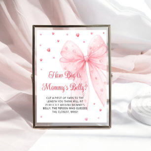 Liefje Pink Bow Hoe groot is mama's buik Poster