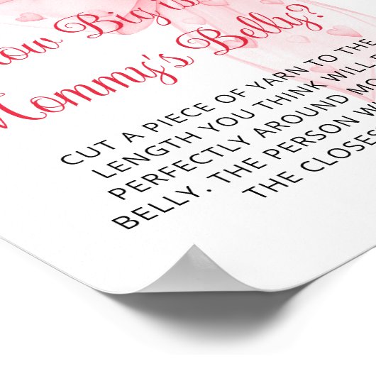 Liefje Pink Bow Hoe groot is mama's buik Poster (Hoek)