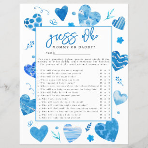 Liefje 'Raad Wie' Baby Shower Spel Flyer