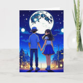Liefje, Romantisch Anime Koppel Kaart (Voorkant)
