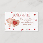 Liefje Rood Baby shower Luier Raffle Kaart (Voorkant)