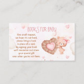 Liefje Roze Baby shower Boeken voor Baby Kaart (Voorkant)