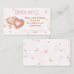 Liefje Roze Baby shower Luier Raffle Kaart