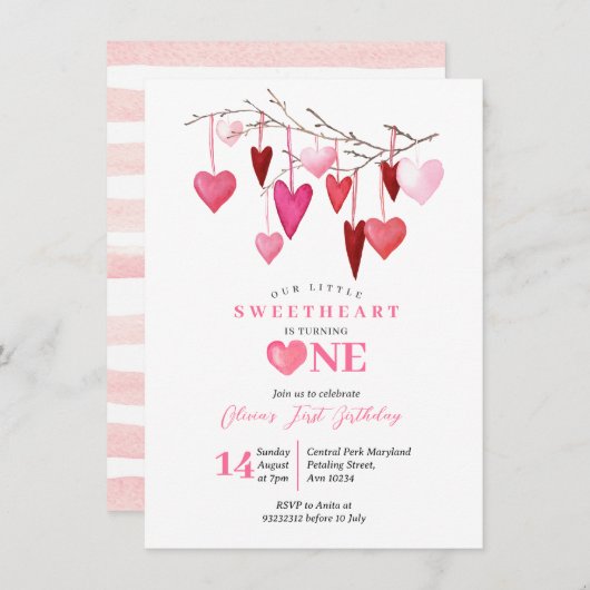 Liefje Roze Ballon Valentijn Verjaardag Kaart (Voorkant / Achterkant)