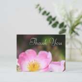 liefje roze bloem bruiloft met roos bedankt briefkaart (Staand voorkant)
