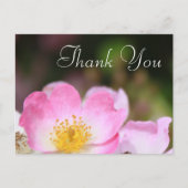 liefje roze bloem bruiloft met roos bedankt briefkaart (Voorkant)