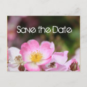 liefje roze bloem bruiloft met roos , met uitzonde aankondigingskaart (Voorkant)