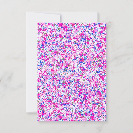 Liefje Roze en Paarse Confetti Baby shower Kaart (Achterkant)