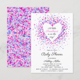 Liefje Roze en Paarse Confetti Baby shower Kaart