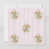Liefje roze Fleur de Lys babyshower uitnodiging (Achterkant)