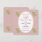 Liefje roze Fleur de Lys babyshower uitnodiging (Voorkant / Achterkant)