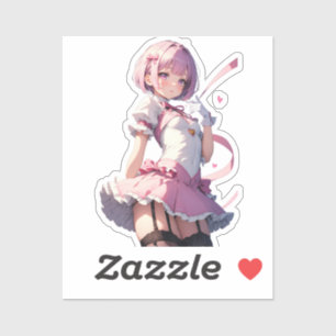 Liefje Roze-Haired Anime Beauty Sticker