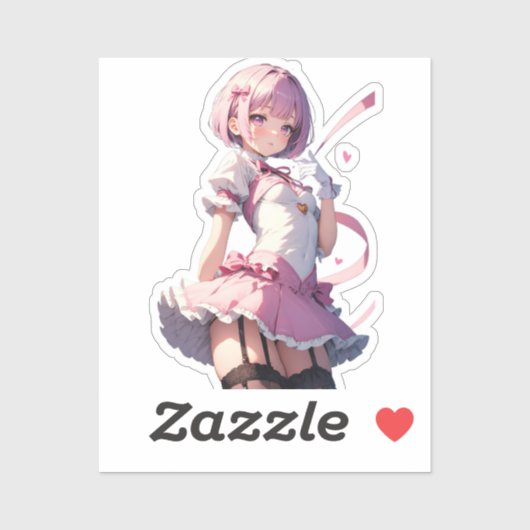 Liefje Roze-Haired Anime Beauty Sticker (Vel)