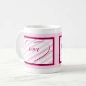 Liefje Roze Hart Koffie Mok (Voorkant links)